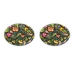 Bohemia Floral Pattern Cufflinks (oval) by BangZart