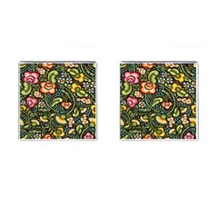 Bohemia Floral Pattern Cufflinks (square) by BangZart