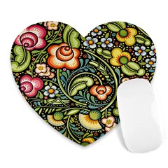 Bohemia Floral Pattern Heart Mousepads by BangZart