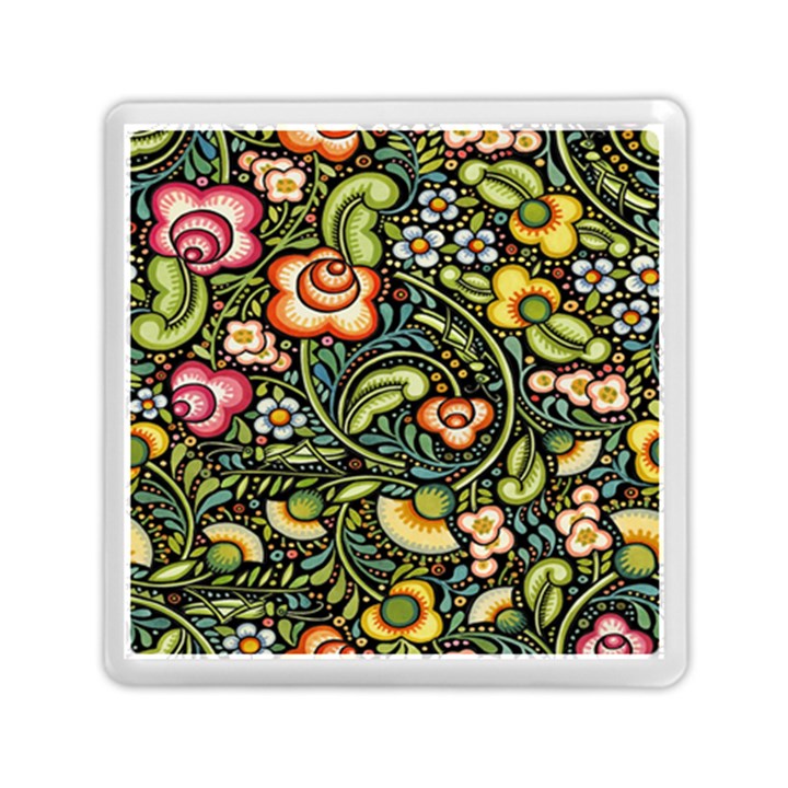 Bohemia Floral Pattern Memory Card Reader (Square) 