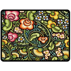 Bohemia Floral Pattern Double Sided Fleece Blanket (large)  by BangZart