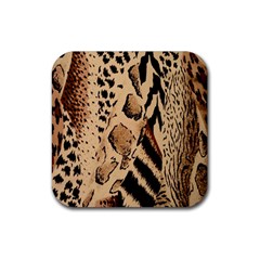 Animal Fabric Patterns Rubber Coaster (square)  by BangZart