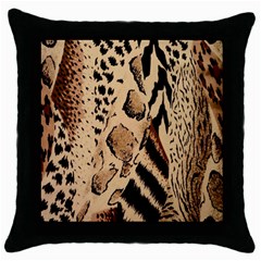 Animal Fabric Patterns Throw Pillow Case (black) by BangZart