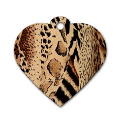 Animal Fabric Patterns Dog Tag Heart (two Sides) by BangZart