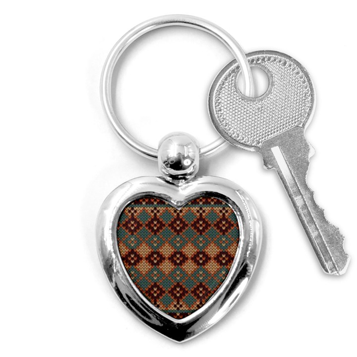 Knitted Pattern Key Chains (Heart) 