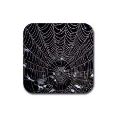 Spider Web Wallpaper 14 Rubber Coaster (square)  by BangZart