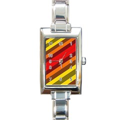 Abstract Bright Stripes Rectangle Italian Charm Watch by BangZart