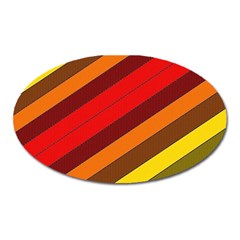 Abstract Bright Stripes Oval Magnet by BangZart