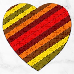 Abstract Bright Stripes Jigsaw Puzzle (heart) by BangZart