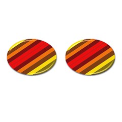 Abstract Bright Stripes Cufflinks (oval) by BangZart