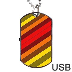 Abstract Bright Stripes Dog Tag Usb Flash (one Side) by BangZart