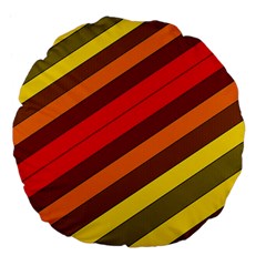 Abstract Bright Stripes Large 18  Premium Flano Round Cushions by BangZart