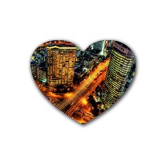 Hdri City Rubber Coaster (heart)  by BangZart