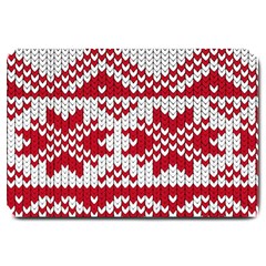 Crimson Knitting Pattern Background Vector Large Doormat 