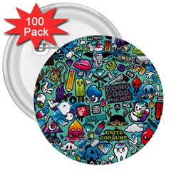 Comics 3  Buttons (100 Pack)  by BangZart