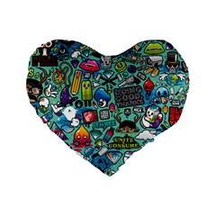 Comics Standard 16  Premium Flano Heart Shape Cushions by BangZart