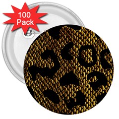 Metallic Snake Skin Pattern 3  Buttons (100 Pack)  by BangZart