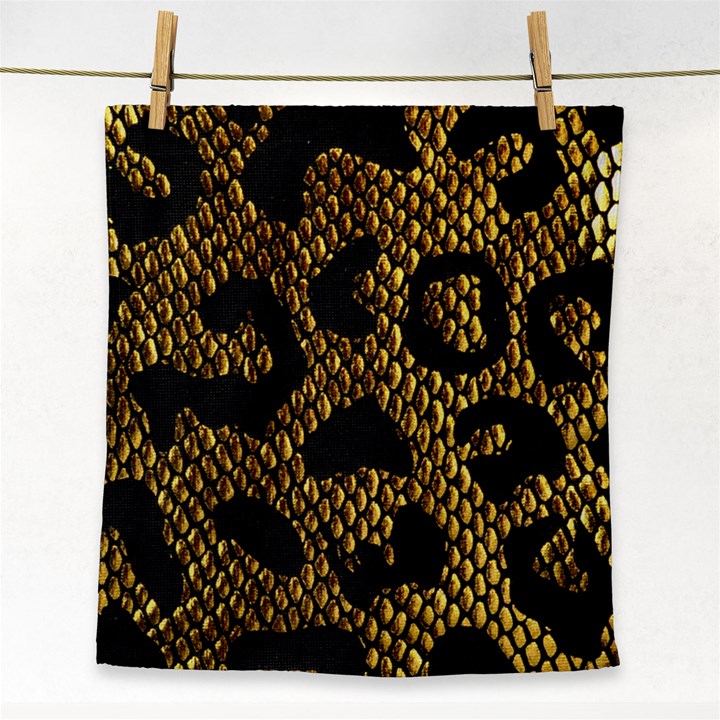 Metallic Snake Skin Pattern Face Towel