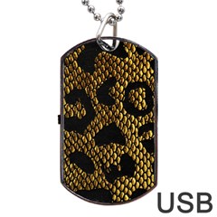 Metallic Snake Skin Pattern Dog Tag Usb Flash (two Sides) by BangZart