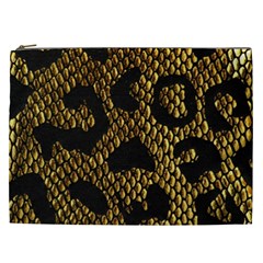 Metallic Snake Skin Pattern Cosmetic Bag (xxl)  by BangZart