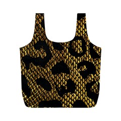 Metallic Snake Skin Pattern Full Print Recycle Bags (m)  by BangZart