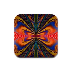 Casanova Abstract Art Colors Cool Druffix Flower Freaky Trippy Rubber Square Coaster (4 Pack)  by BangZart