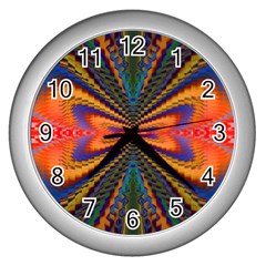 Casanova Abstract Art Colors Cool Druffix Flower Freaky Trippy Wall Clocks (silver)  by BangZart