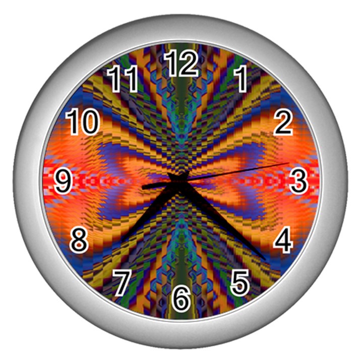 Casanova Abstract Art Colors Cool Druffix Flower Freaky Trippy Wall Clocks (Silver) 