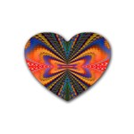 Casanova Abstract Art Colors Cool Druffix Flower Freaky Trippy Rubber Coaster (Heart)  Front