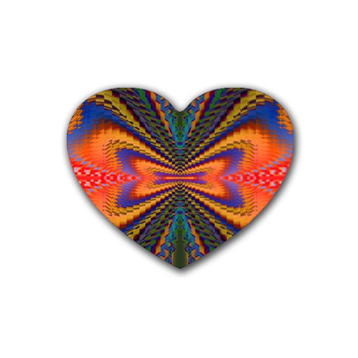 Casanova Abstract Art Colors Cool Druffix Flower Freaky Trippy Rubber Coaster (Heart) 