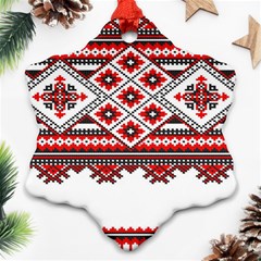 Consecutive Knitting Patterns Vector Snowflake Ornament (two Sides) by BangZart