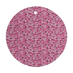 Abstract Pink Squares Ornament (round) by BangZart