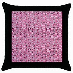 Abstract Pink Squares Throw Pillow Case (black) by BangZart