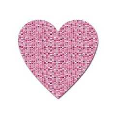 Abstract Pink Squares Heart Magnet by BangZart