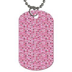 Abstract Pink Squares Dog Tag (one Side) by BangZart