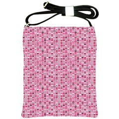 Abstract Pink Squares Shoulder Sling Bags by BangZart