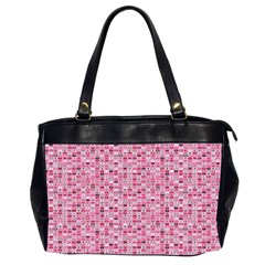 Abstract Pink Squares Office Handbags (2 Sides)  by BangZart