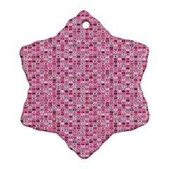 Abstract Pink Squares Snowflake Ornament (two Sides) by BangZart