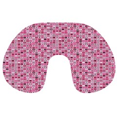 Abstract Pink Squares Travel Neck Pillows by BangZart