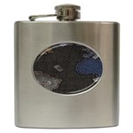 World Map Hip Flask (6 oz) Front