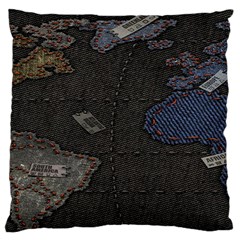 World Map Standard Flano Cushion Case (one Side) by BangZart