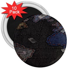 World Map 3  Magnets (10 Pack)  by BangZart