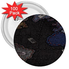 World Map 3  Buttons (100 Pack)  by BangZart