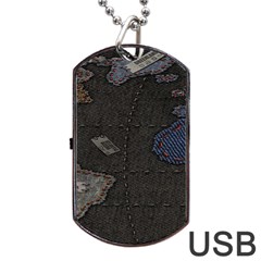 World Map Dog Tag Usb Flash (one Side) by BangZart