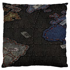 World Map Large Cushion Case (two Sides) by BangZart