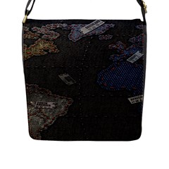 World Map Flap Messenger Bag (l)  by BangZart