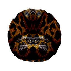 Textures Snake Skin Patterns Standard 15  Premium Flano Round Cushions by BangZart