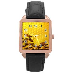 Sweden Honey Rose Gold Leather Watch  by BangZart