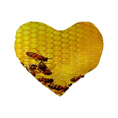 Sweden Honey Standard 16  Premium Flano Heart Shape Cushions by BangZart