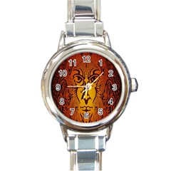 Lion Man Tribal Round Italian Charm Watch by BangZart